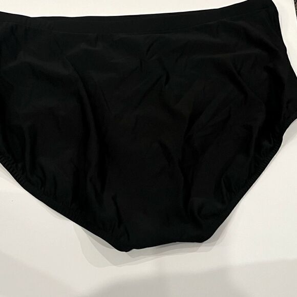 New Swim Solutions Plus Size Mid-Rise Tummy-Control Swim Bottoms Black Size 24W - Picture 13 of 14